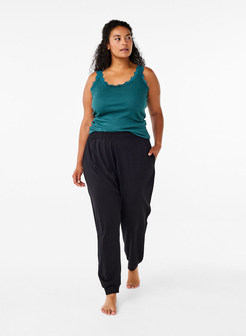 Cotton pajamas, Black, Model image number 0