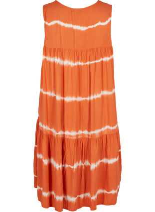 Printed midi dress in viscose, Orange Batik, Packshot image number 1
