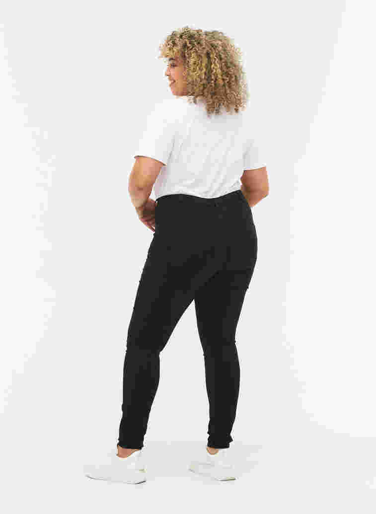High-waisted super slim Amy jeans , Black, Model image number 1
