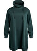 FLASH - Short sweatshirt dress with high collar and pockets, Green, Packshot image number 0