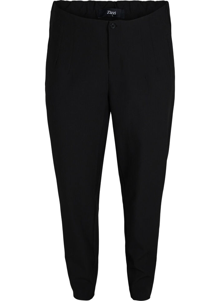 Classic high-waisted trousers, Black, Packshot image number 0