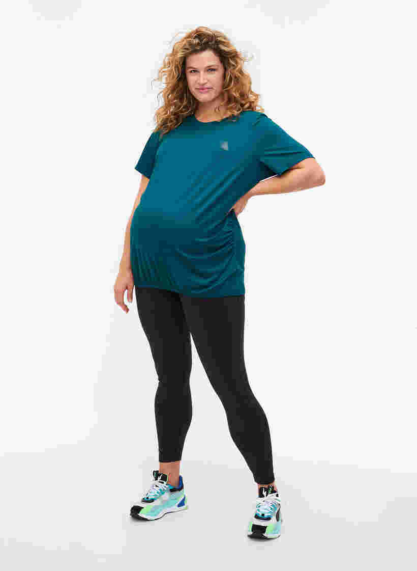 Maternity gym t-shirt, Deep Teal, Model image number 2