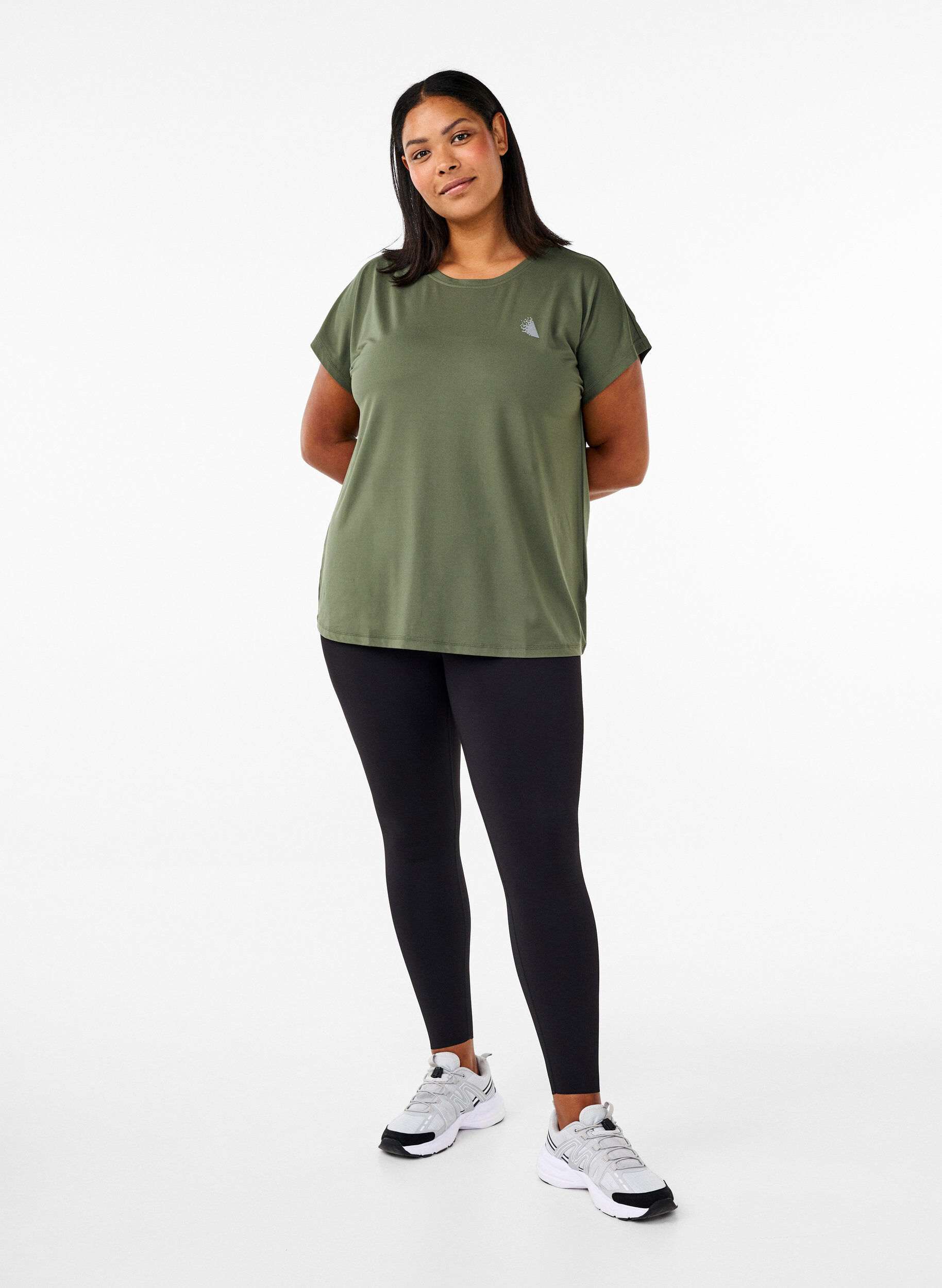 Zizzifashion Solid-coloured workout T-shirt, Green, Model image number 1