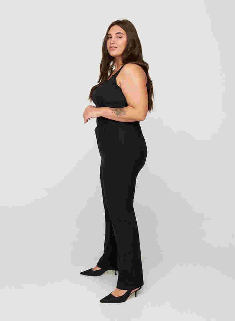 Classic pants in a viscose mix, Black, Model image number 3