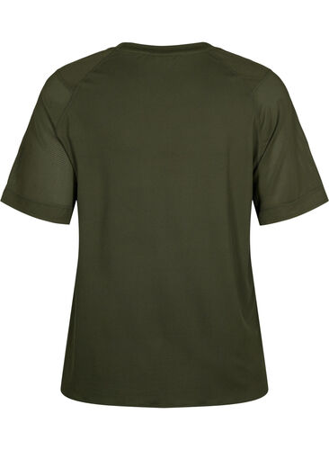 Short-sleeved training t-shirt with round neck, Forest Night, Packshot image number 1
