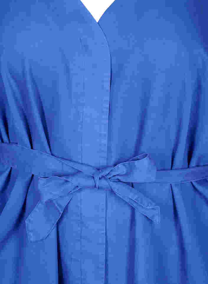 Dress with 3/4 sleeves and tie-belt, Dazzling Blue, Packshot image number 2
