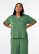 Cotton muslin blouse with short sleeves, Green, Model image number 0