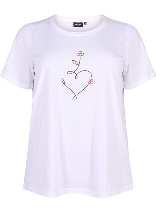 FLASH - T-shirt with motif, Bright White Heart, Packshot image number 0