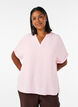 Loose blouse with short sleeves, Rose, Model image number 0