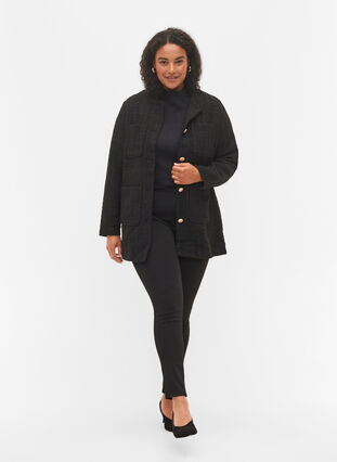 Boucle jacket with pockets, Black, Model image number 3