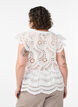 Sleeveless broderie anglaise blouse with ruffles, White, Model image number 2