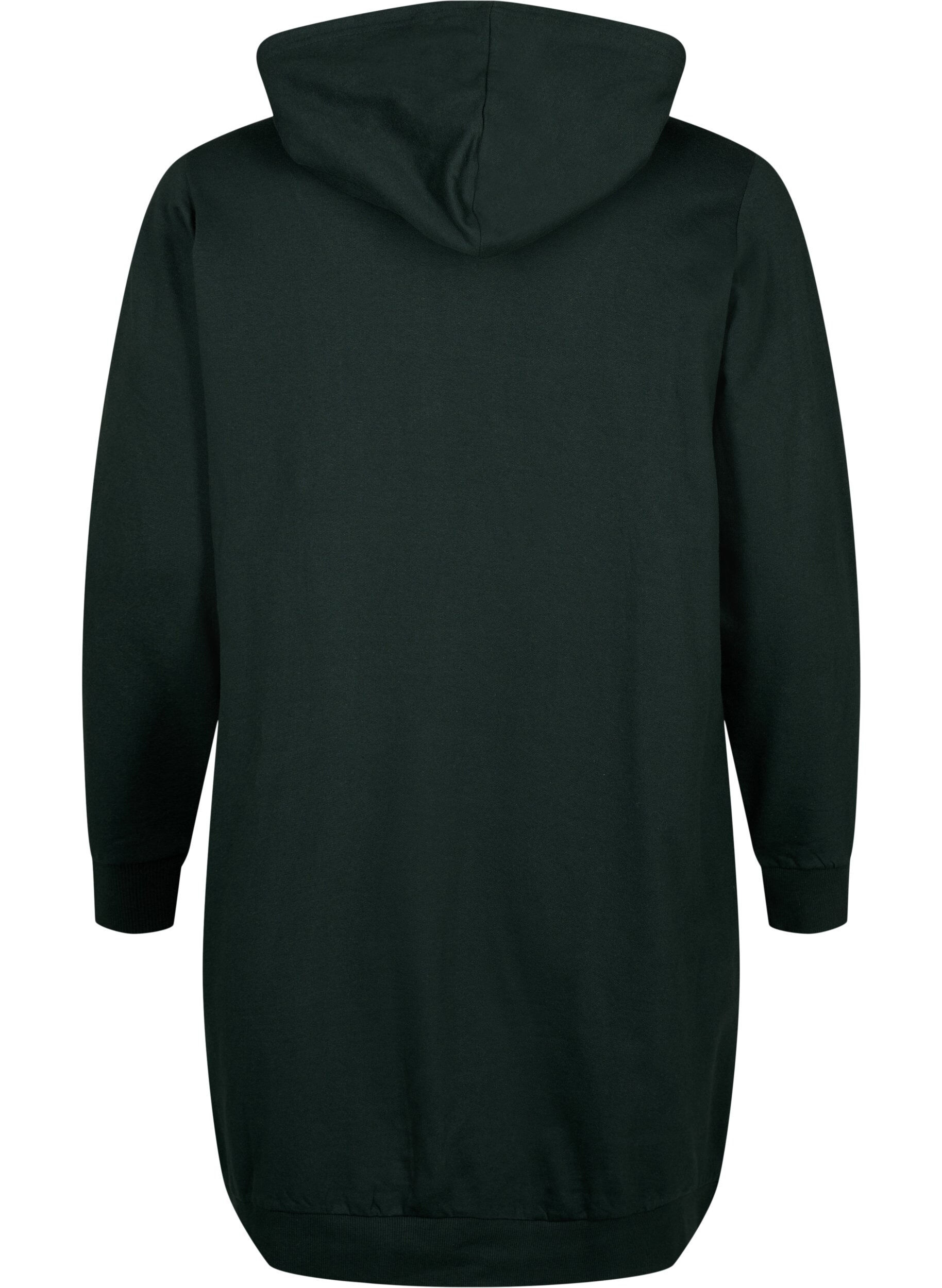 Zizzifashion Sweat tunic with hood and zip, Scarab, Packshot image number 1