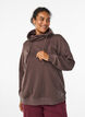 Sweatshirt with high collar and pockets, Brown, Model image number 0