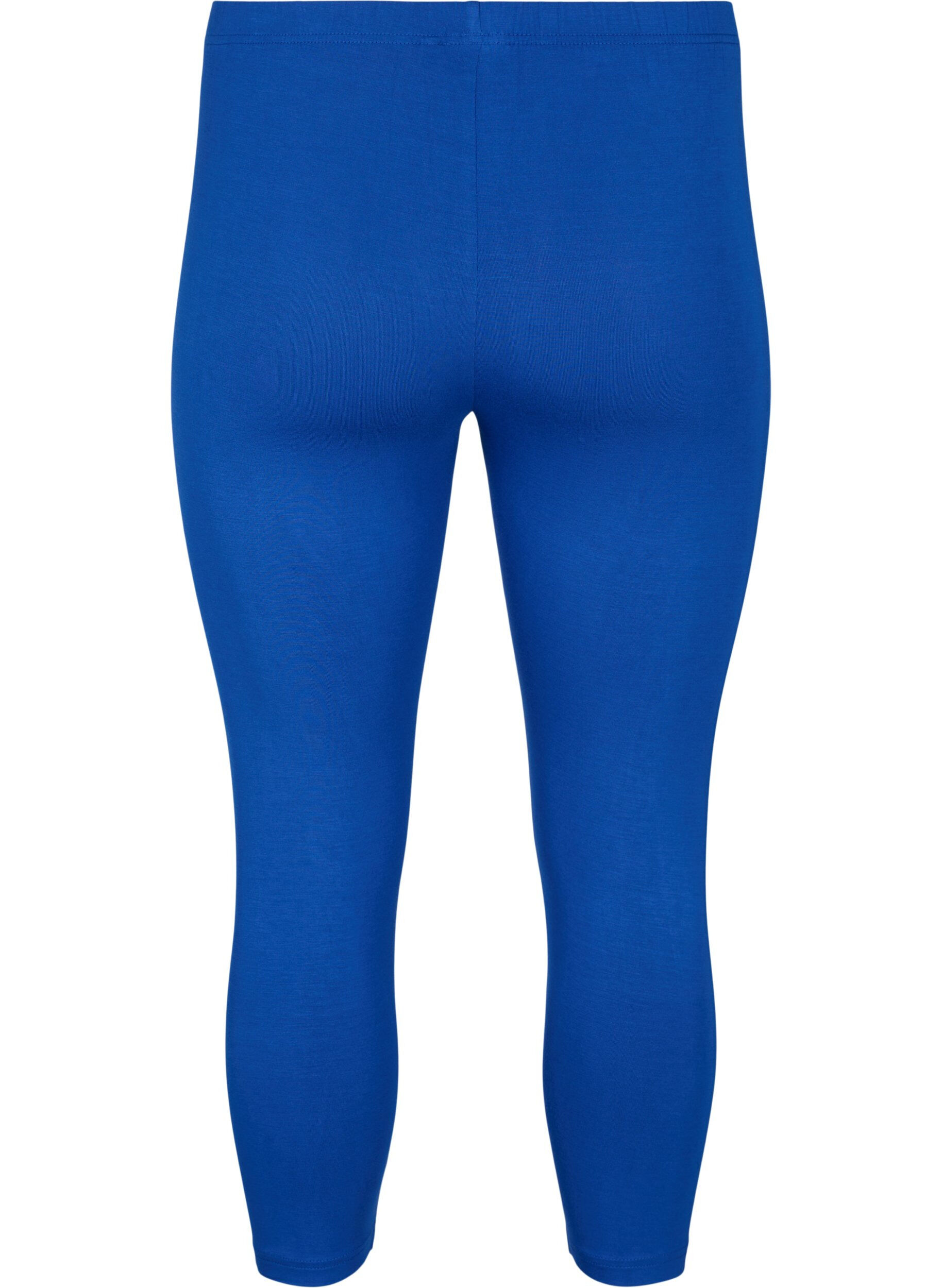 ZizzifashionBasic 3/4-length viscose leggings, Blue, Packshot image number 1