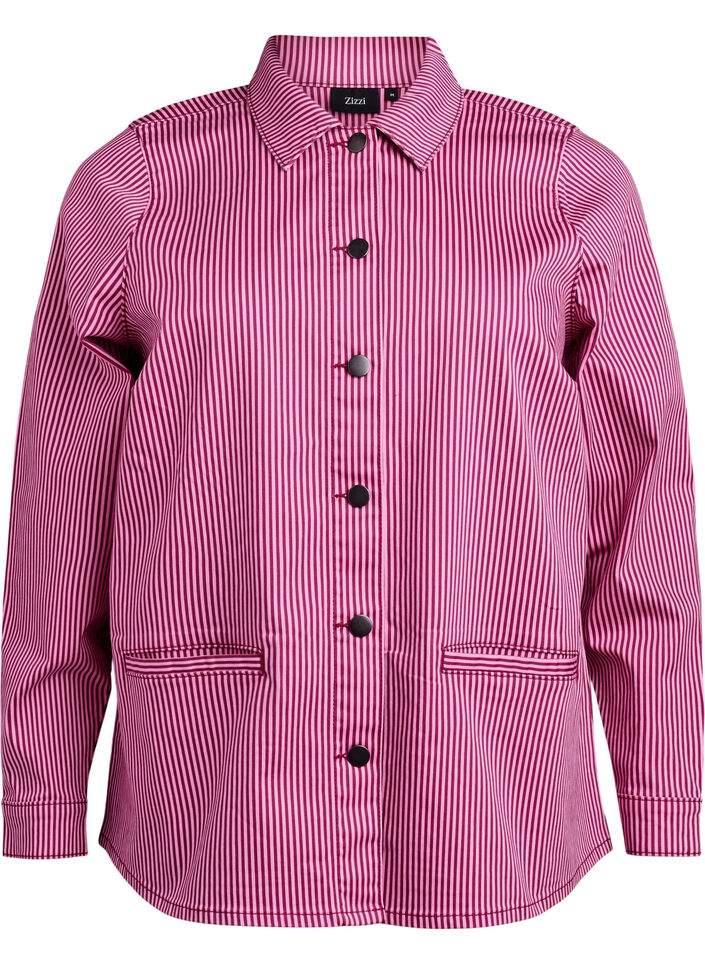 Striped shirt with pockets, Red, Packshot image number 0