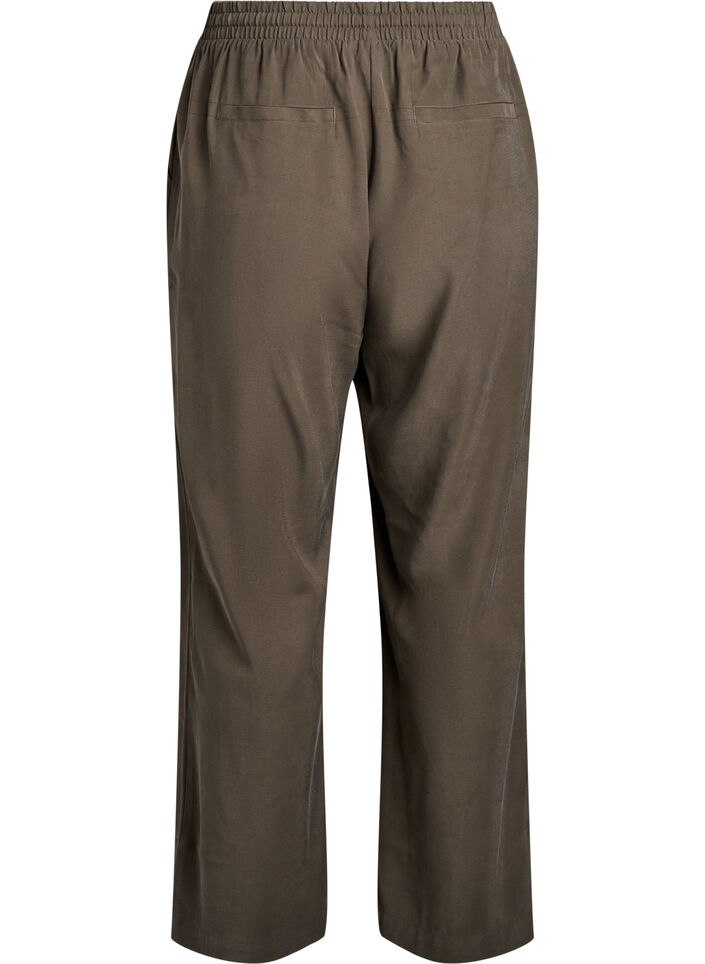 FLASH - Viscose trousers with elasticated waistband, Green, Packshot image number 1