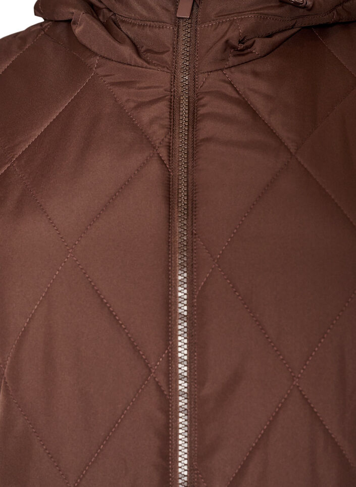 Lightly padded jacket with diamond quilt, Brown, Packshot image number 2