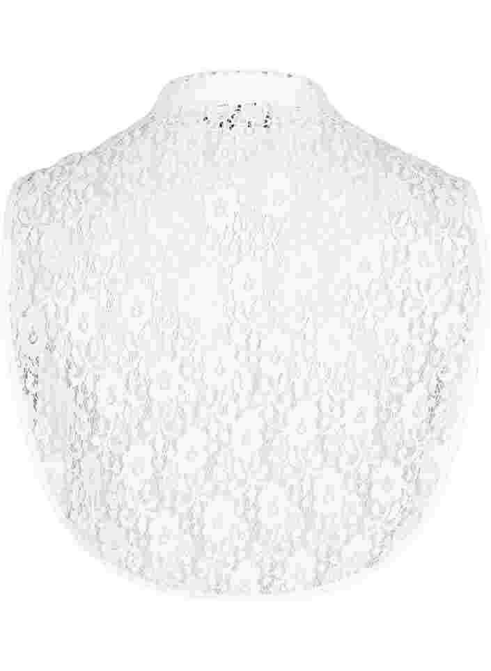 Detachable collar in lace material, Bright White, Packshot image number 1