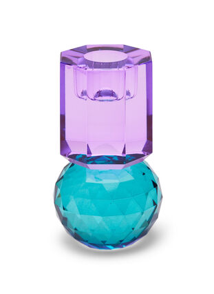 Crystal candle holder, Violet/Petrol, Packshot image number 0