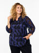 Chiffon blouse with jacquard pattern, Evening Blue, Model image number 0
