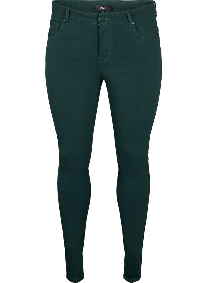 Slim fit trousers with pockets, Green, Packshot image number 0