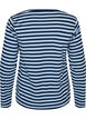 Long-sleeved night top in ribbed jersey with stripes, Blue, Packshot image number 1
