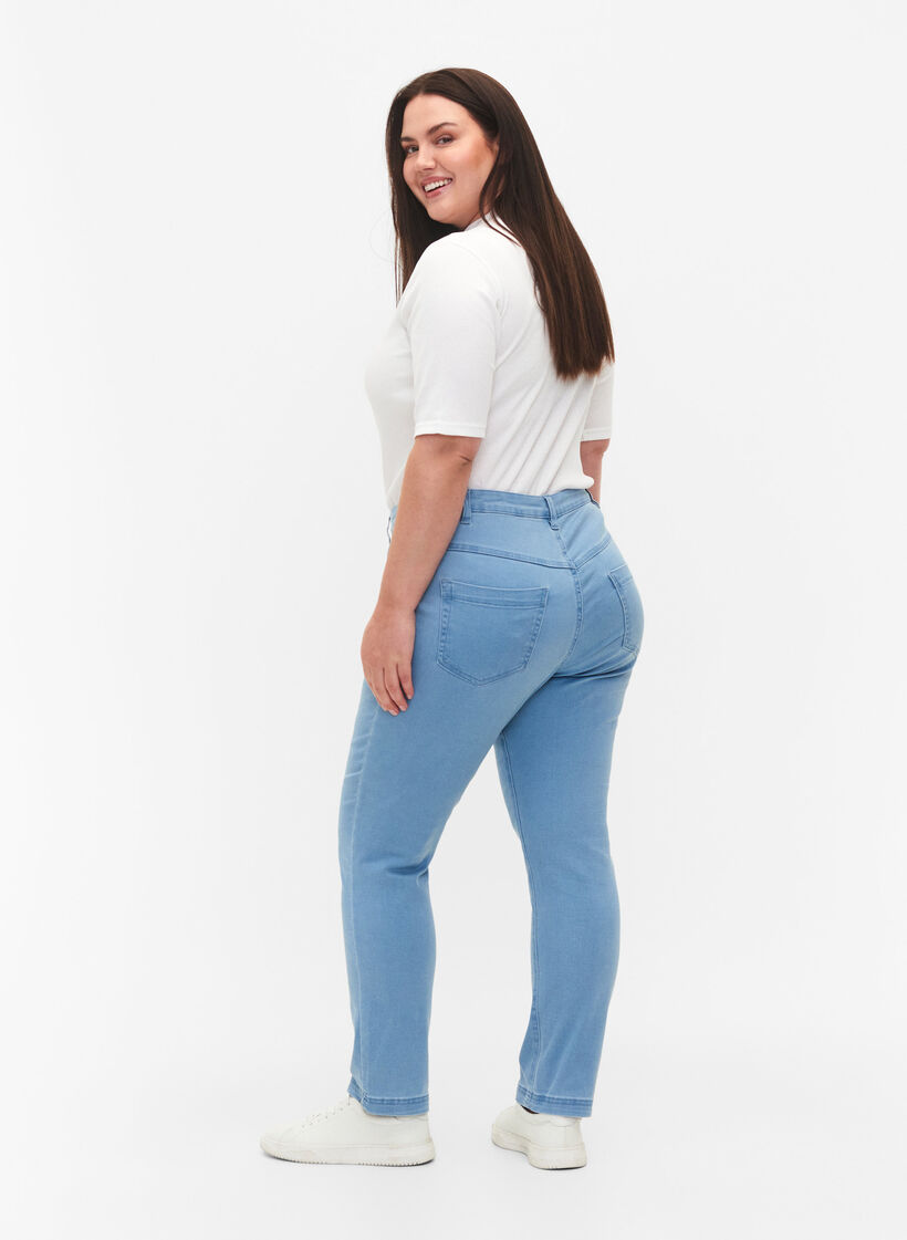 Slim fit Emily jeans with normal waist, Light Blue, Model image number 1