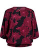 Viscose blouse with flower print and smocking, Dark Bordeaux, Packshot image number 0