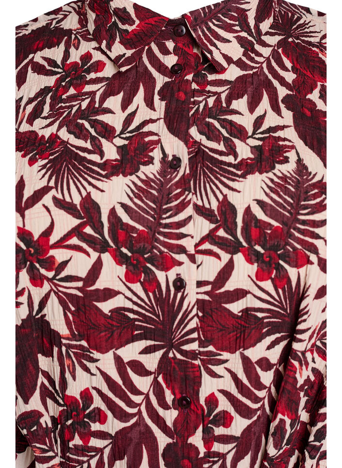 Midi-length shirt dress with floral print, Red, Packshot image number 2
