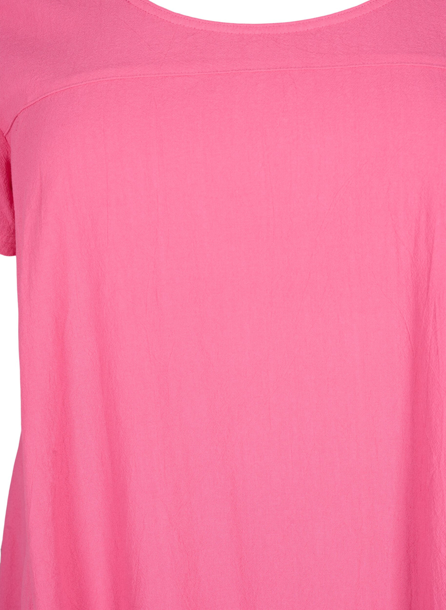 ZizzifashionShort sleeve cotton dress, Pink, Packshot image number 2