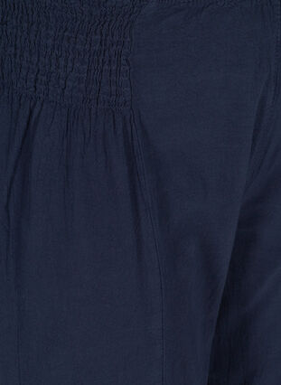 Loose 3/4-length trousers with smock detail, Night Sky, Packshot image number 2