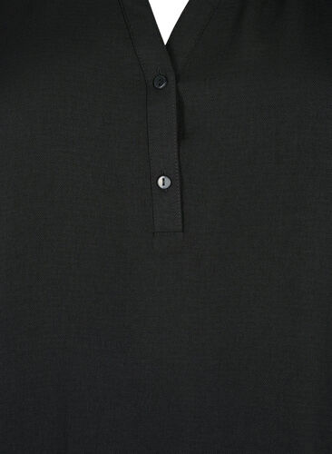 Blouse with smock and v-neckline, Black, Packshot image number 2