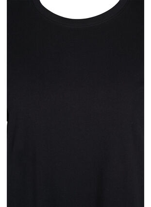 Solid t-shirt cotton nightdress, Black, Packshot image number 2