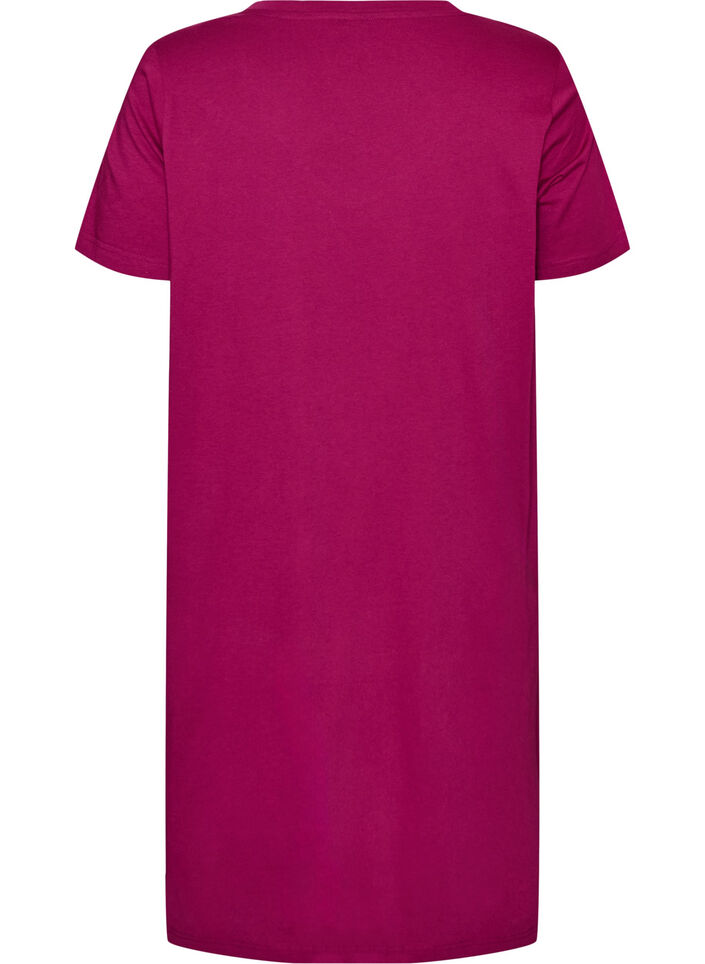 Organic cotton nightdress with V-neck, Red, Packshot image number 1