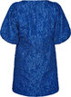 Jacquard dress with puff sleeves and A-line, Blue, Packshot image number 1