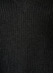 Long rib-knit blouse with a V-neck, Black, Packshot image number 2