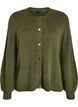 Cardigan in soft knit with gold-coloured buttons, Green, Packshot image number 0
