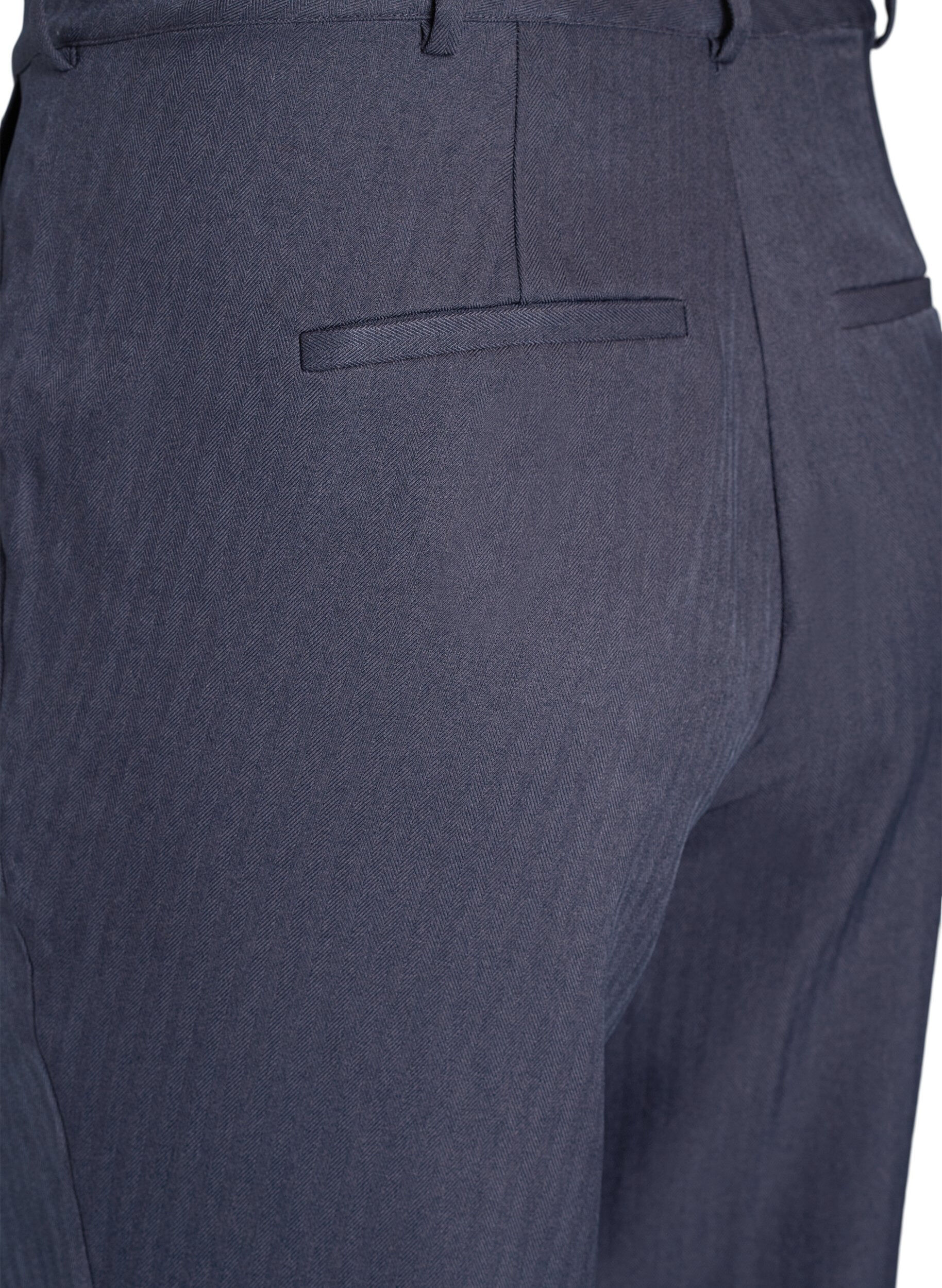 Zizzifashion Suit trousers with straight legs and textured pattern, Dark Grey, Packshot image number 3