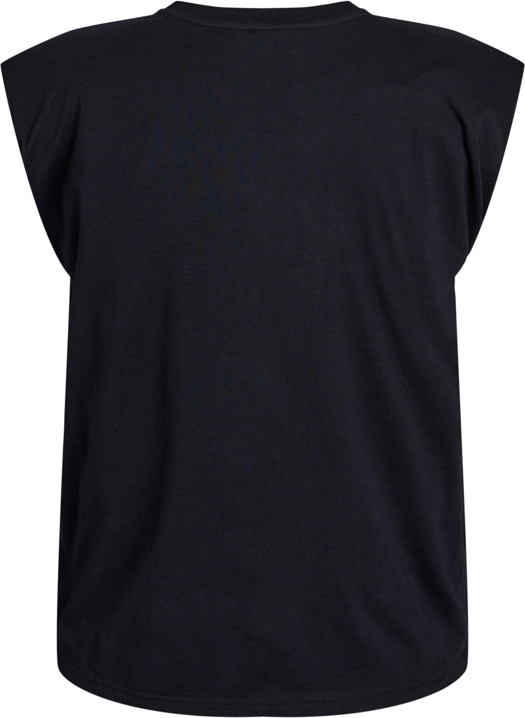 Zizzifashion Sleeveless jersey blouse with shoulder pads, Black, Packshot image number 1