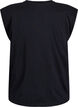 Sleeveless jersey blouse with shoulder pads, Black, Packshot image number 1
