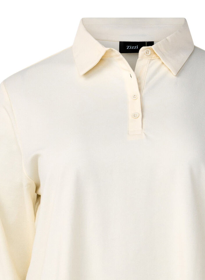 Long-sleeved polo shirt, Vanilla, Packshot image number 2