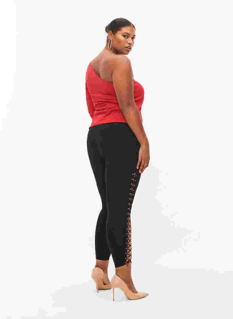 Lace leggings, Black, Model image number 1