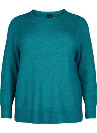 Melange sweater with round neck	