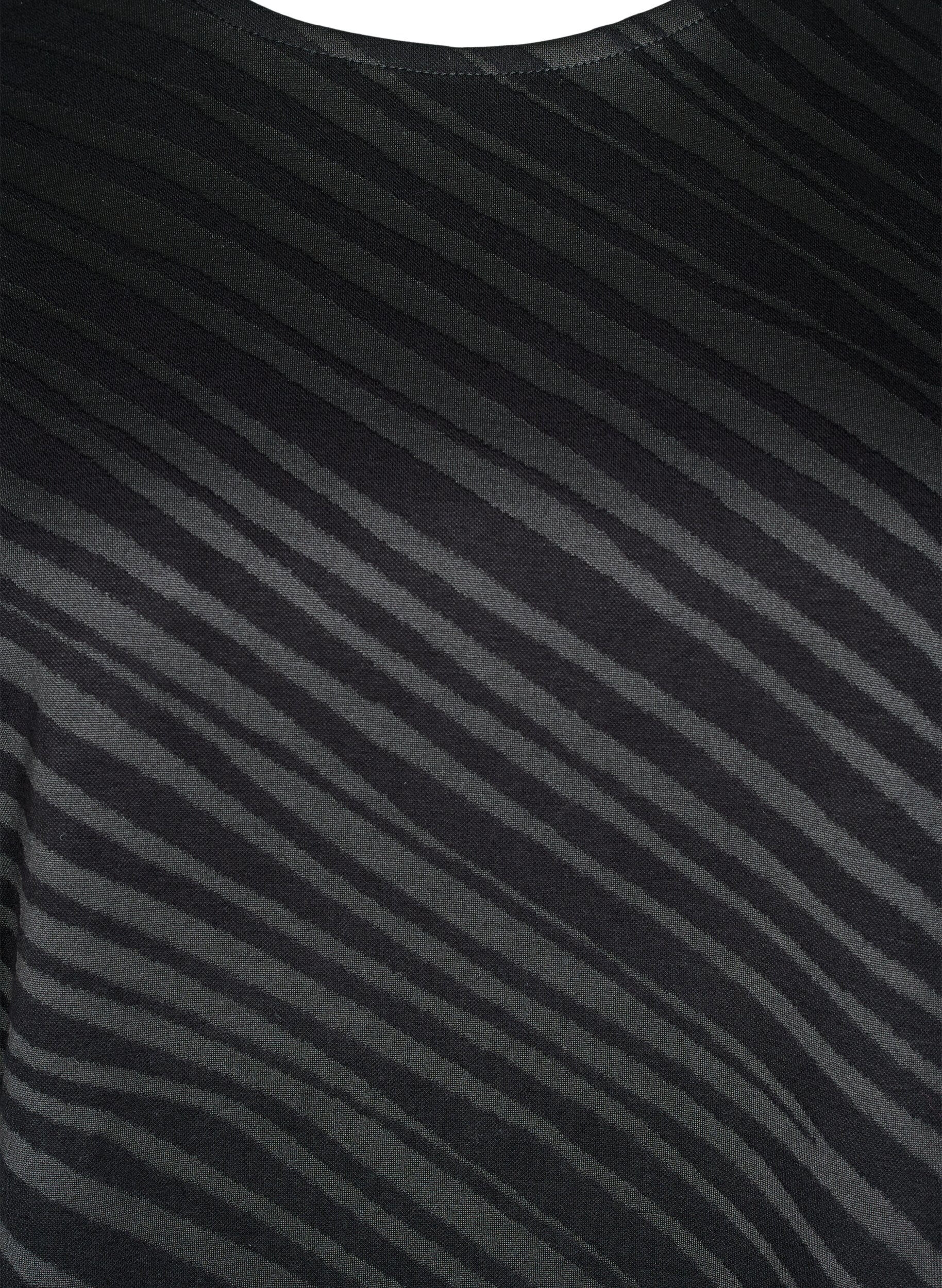 Zizzifashion Oversize blouse with pattern, Black, Packshot image number 2