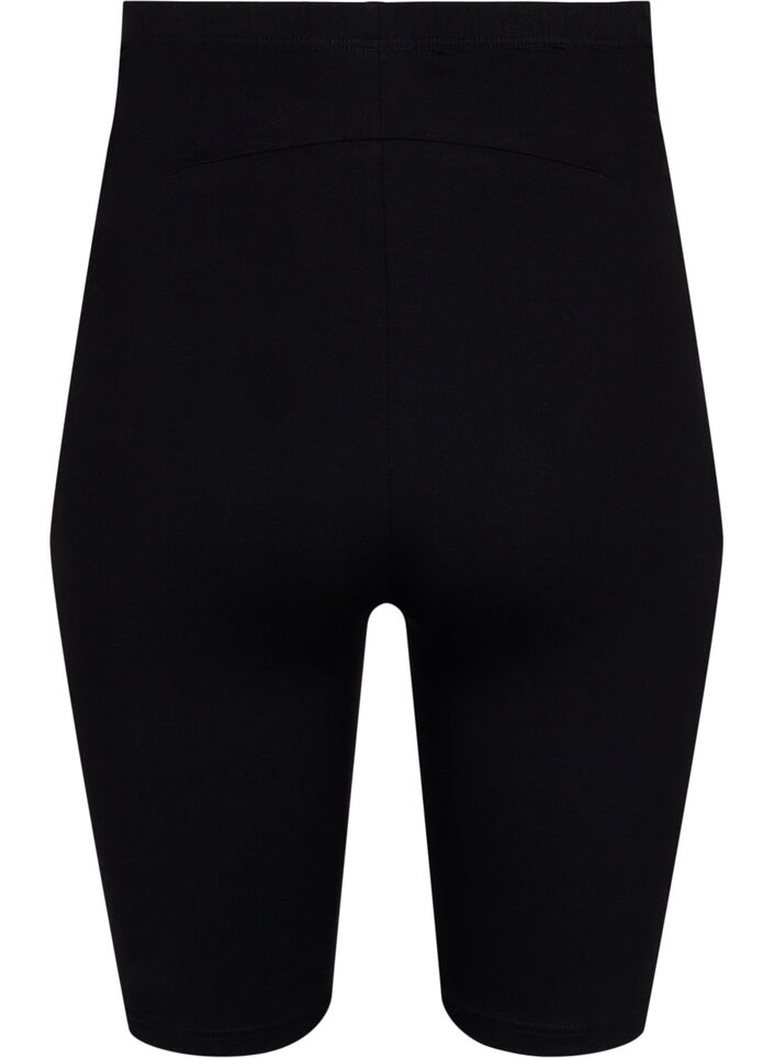 Cotton tight-fitting maternity shorts, Black, Packshot image number 1
