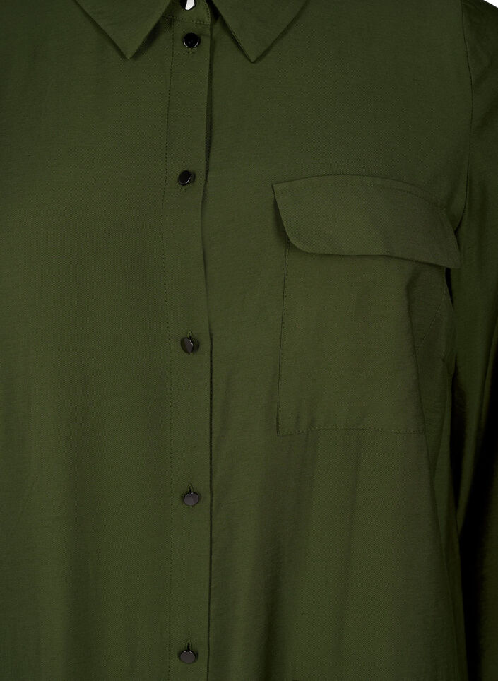 Shirt dress with pockets, Winter Moss, Packshot image number 2