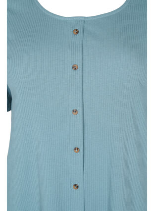 Short-sleeved T-shirt with buttons, Goblin Blue, Packshot image number 2