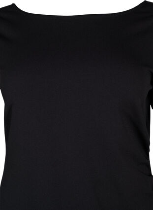 Dress with draping and 3/4 sleeves, Black, Packshot image number 2