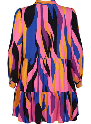 Patterned tunic with zip detail and 3/4 sleeves, Multi AOP, Packshot image number 1
