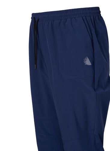 Training pants with elastic waistband and drawstring, M. Blue w. Black, Packshot image number 2